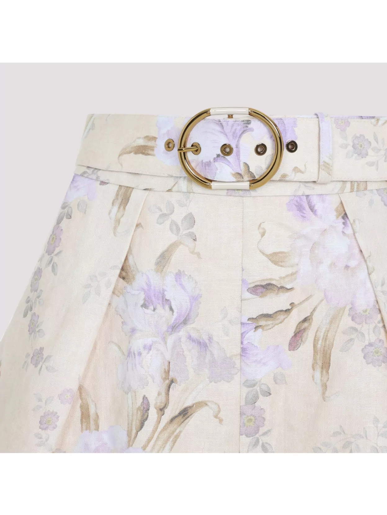 Zimmermann Eden Floral Tuck Shorts In Pink
