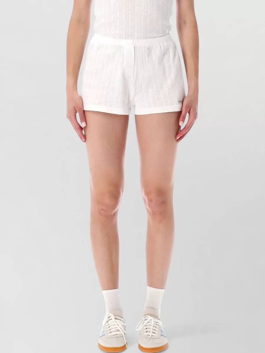Sporty & Rich cotton pointelle knit shorts