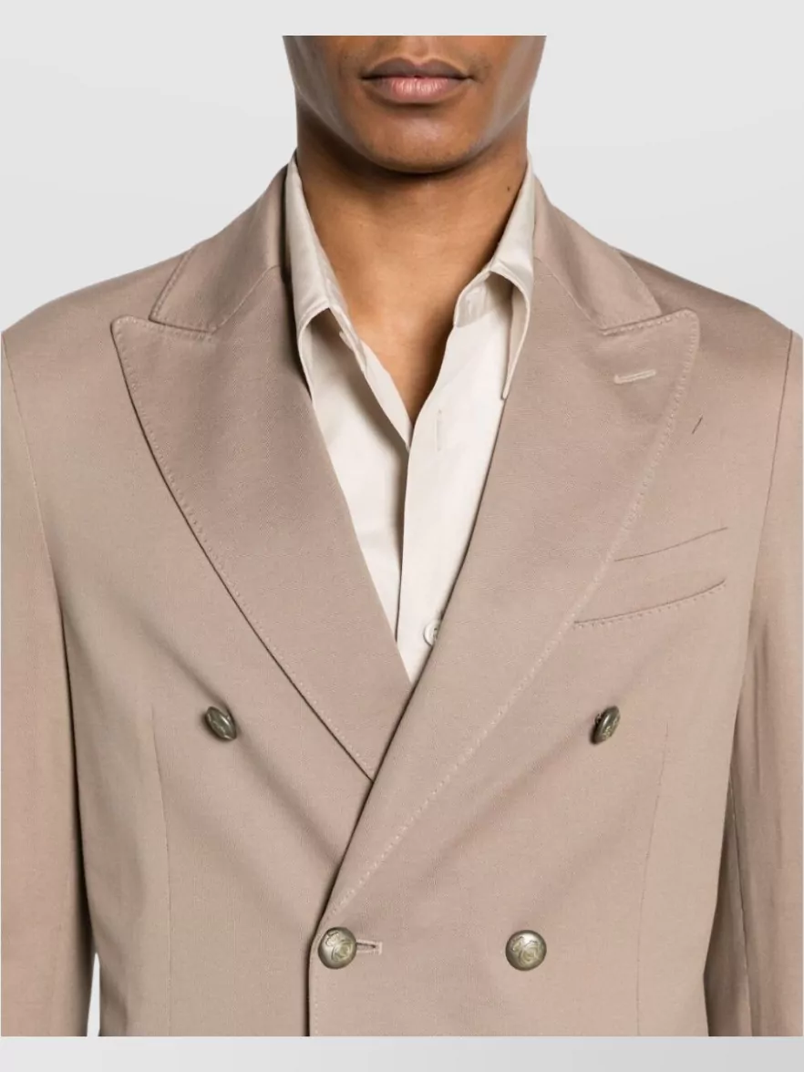 Circolo 1901 Double-Breasted Pique Jacket Peak Lapels