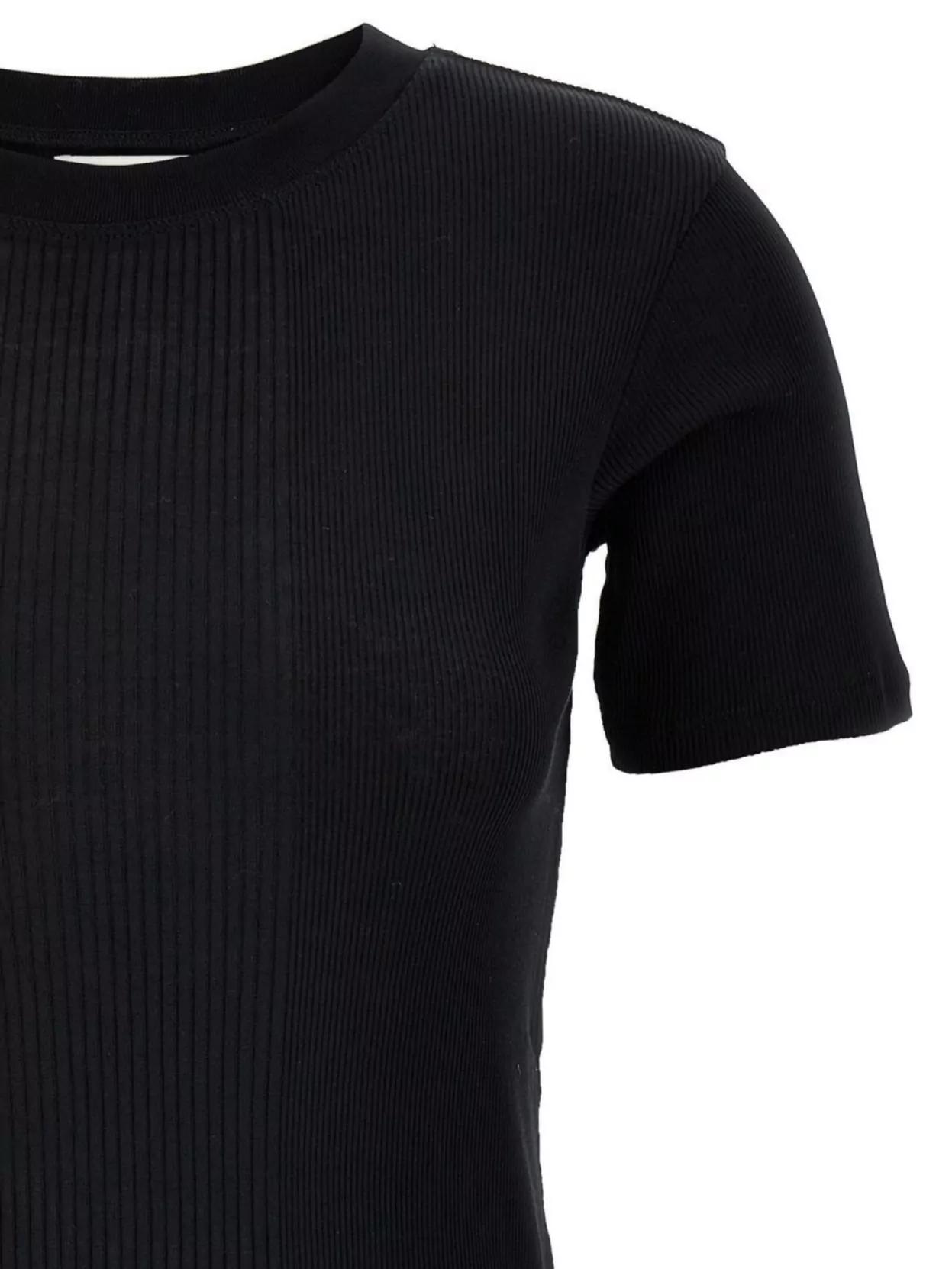 LOULOU STUDIO RIBBED CREW NECK SHORT SLEEVE TOP