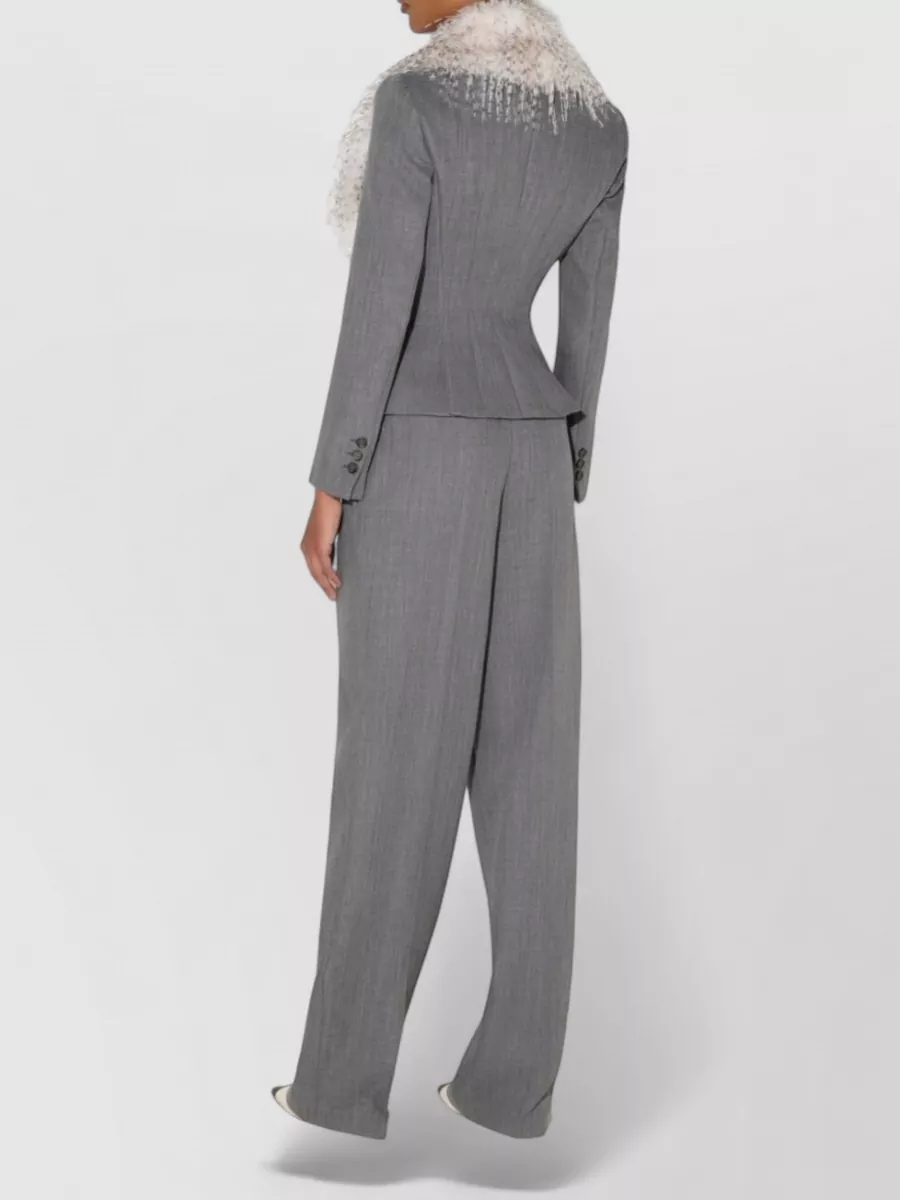 Elisabetta Franchi Wool Slim-Fit Evening Jacket