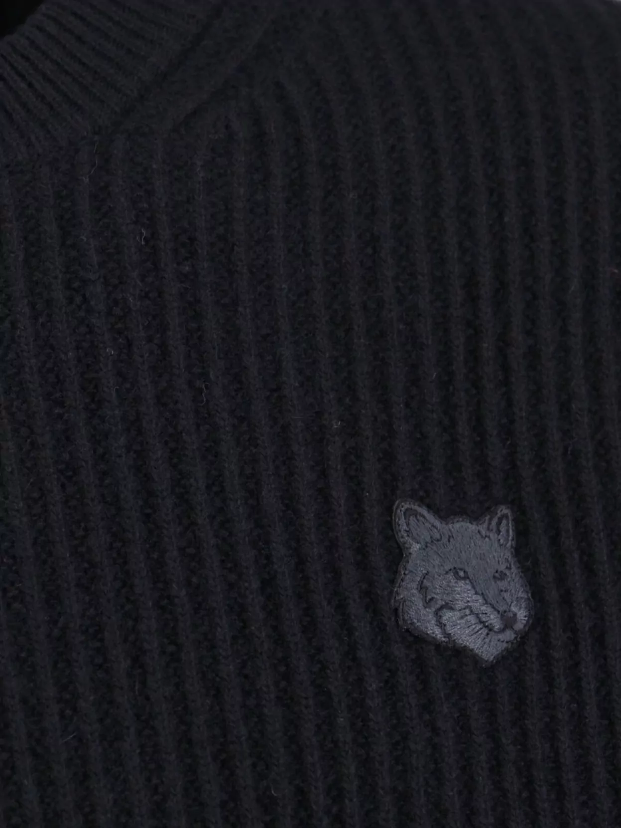 Maison Kitsuné Ribbed Long Sleeve Crew Neck Sweater