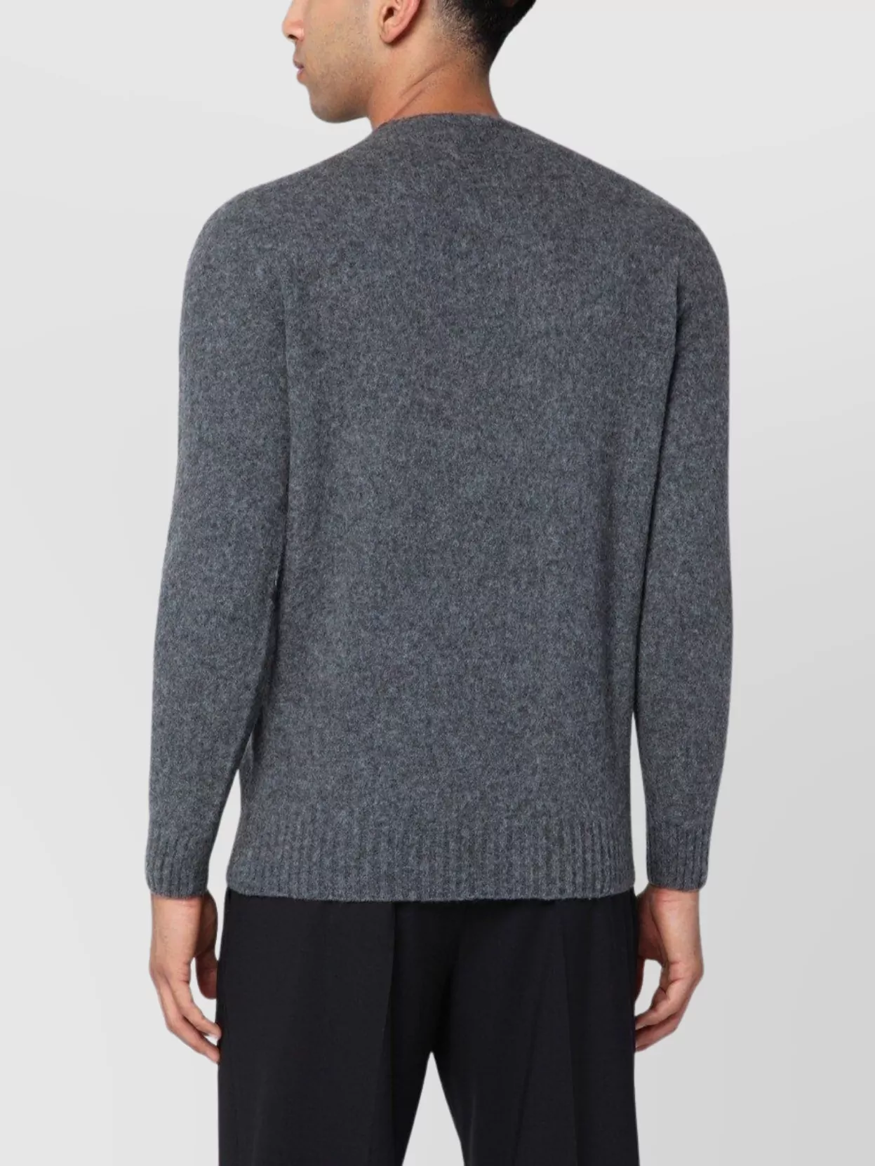 Drumohr Lambswool Sweater With Ribbed Cuffs And Hem In Gray