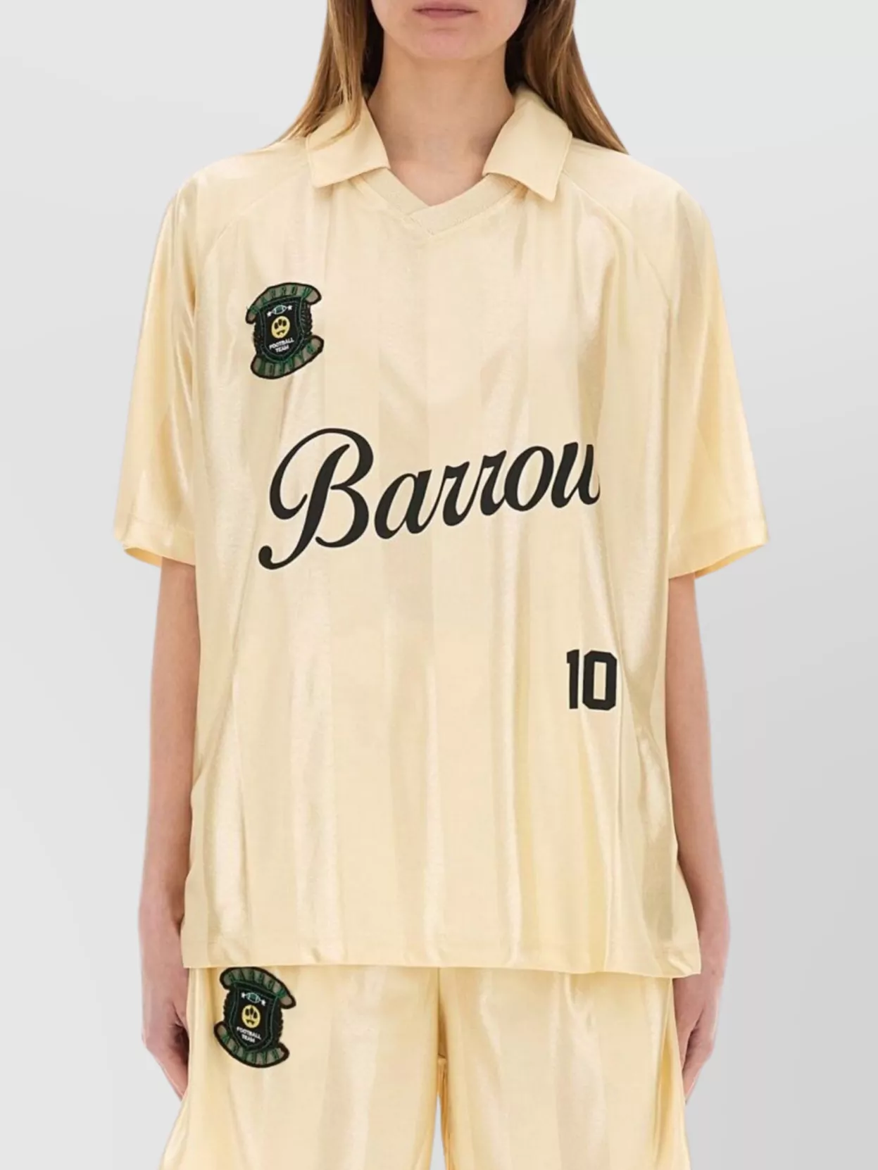 Barrow Shiny Polo Collar Number Detail T-Shirt