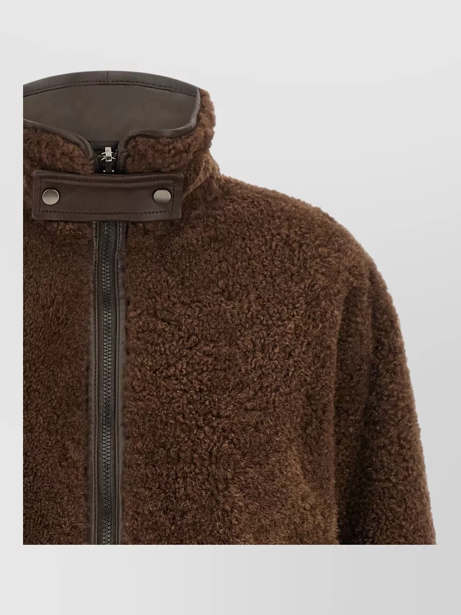 Brunello Cucinelli Shearling Reversible Oversized Paneled Jacket