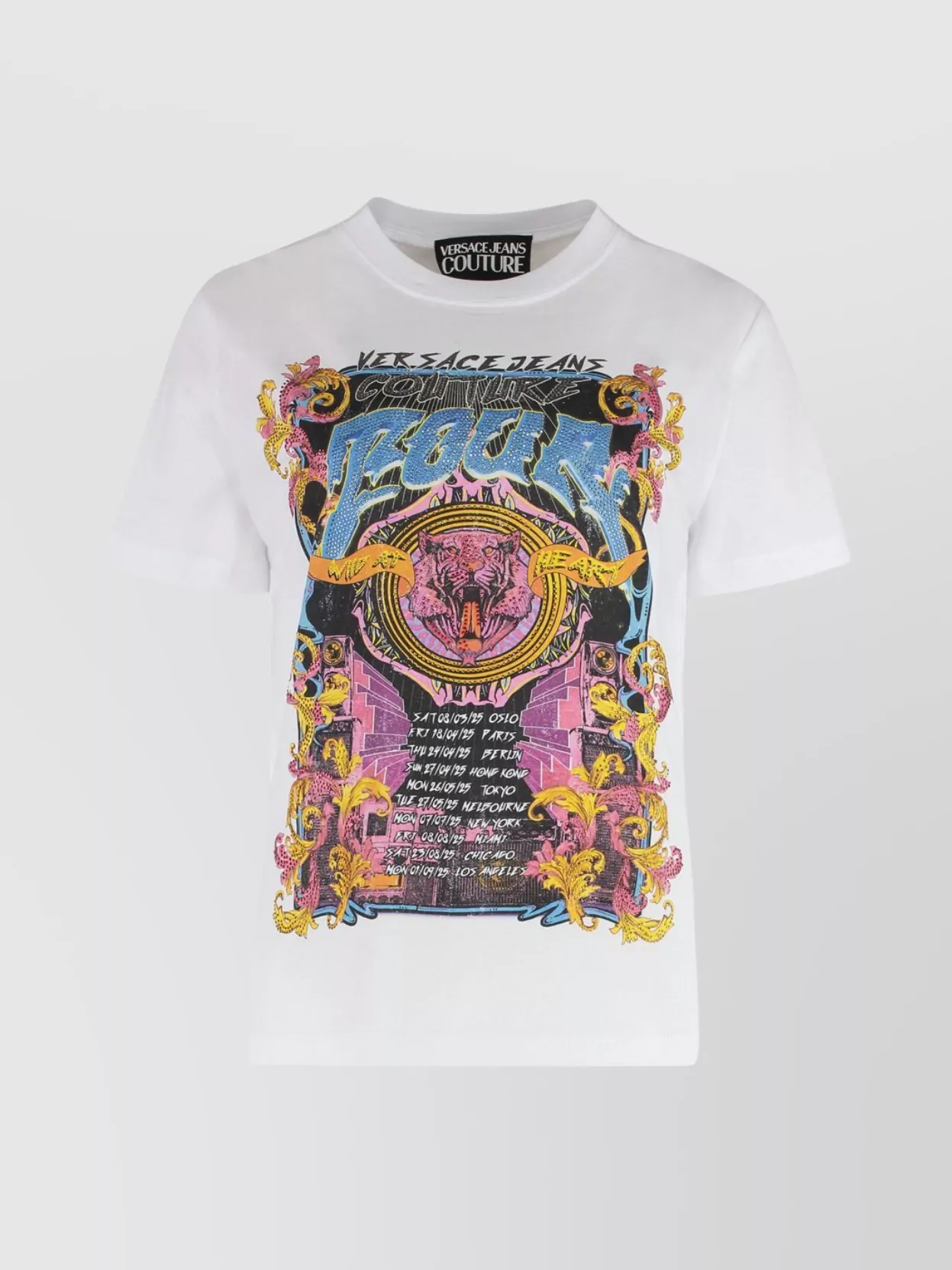 Versace Jeans Couture White Crystal Tour Logo T-shirt