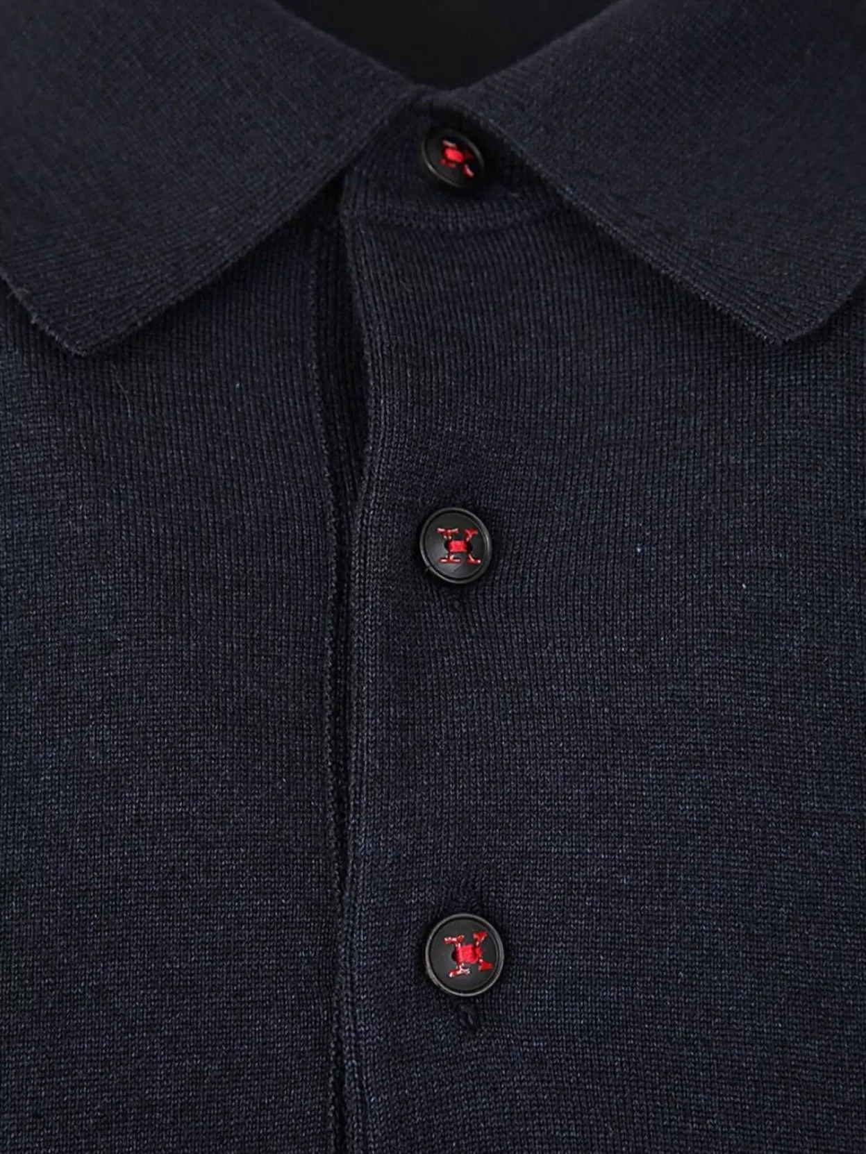 Kiton Long Sleeve Polo Shirt With Ribbed Cuffs And Hem