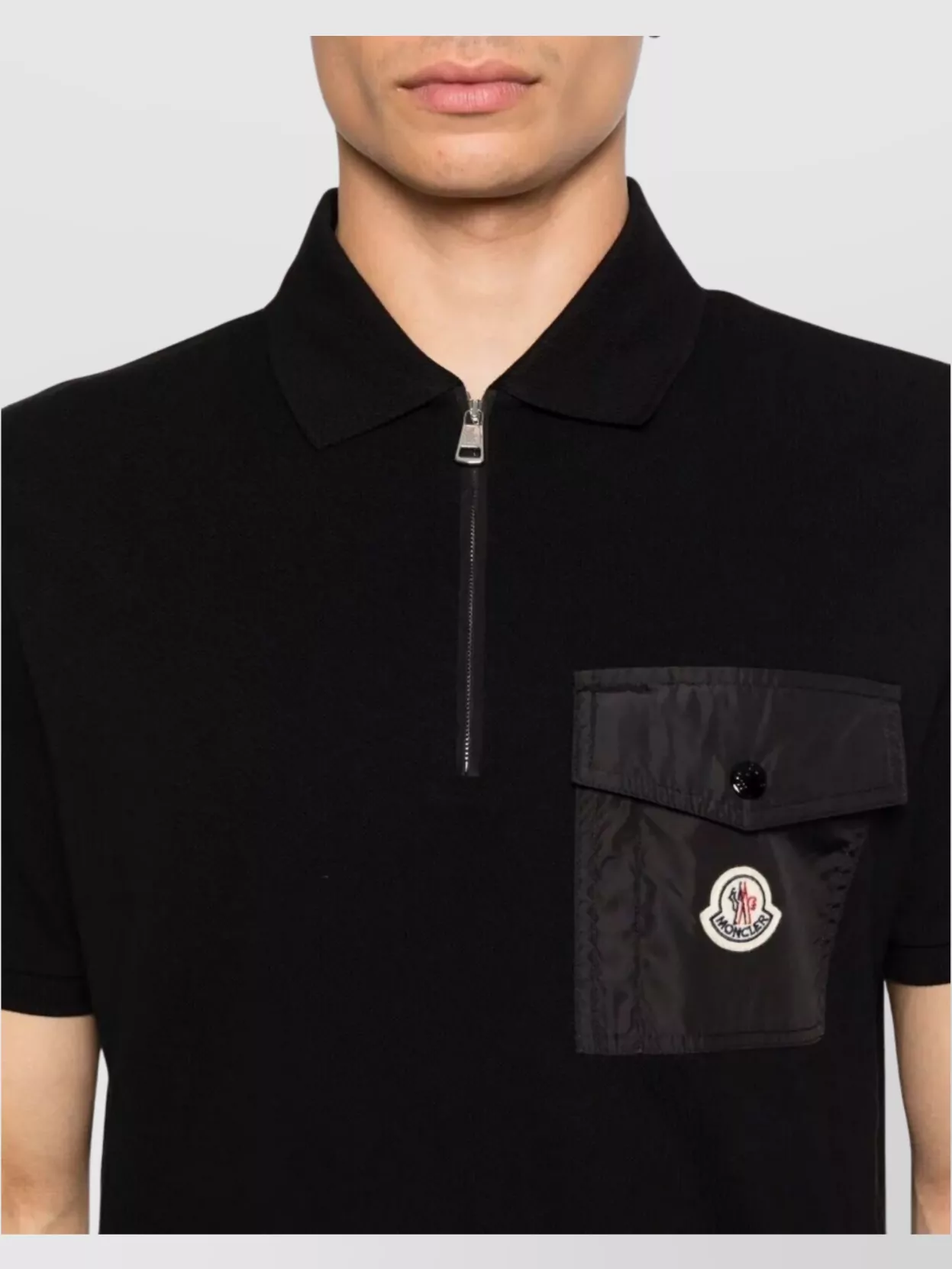 Moncler Cotton Pique Polo Pocket