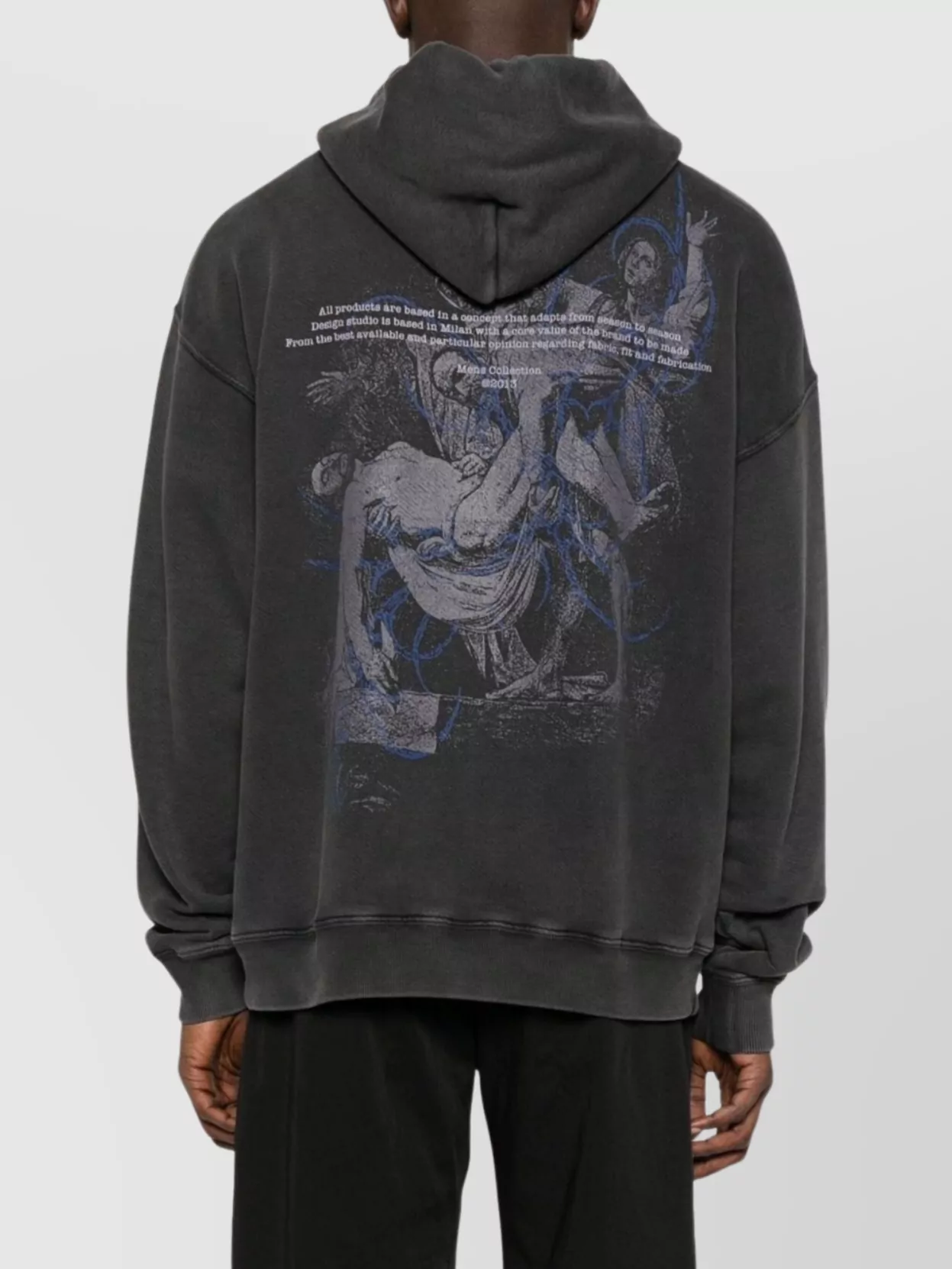 Off-white Graphic Print Hooded Cotton Sweatshirt In Black