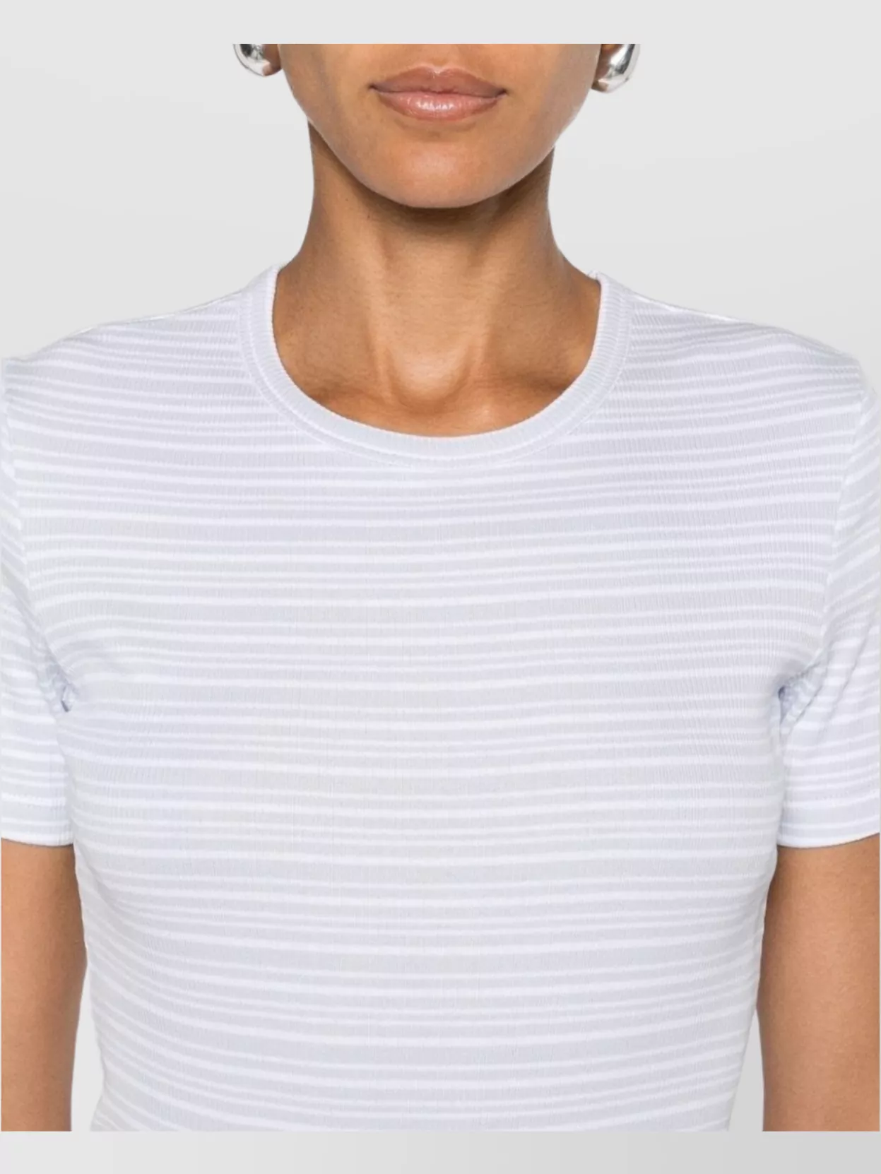 Filippa K T-Shirt Ribbed Cotton Horizontal Stripes