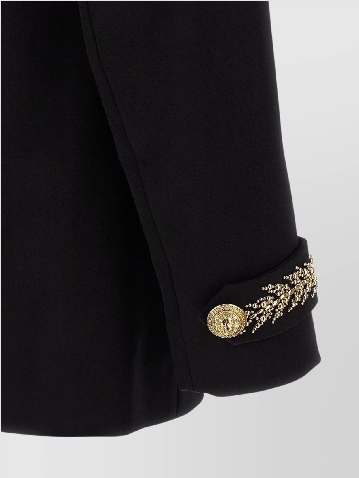Balmain Blazer With Leaf Embroidery And Gold Buttons