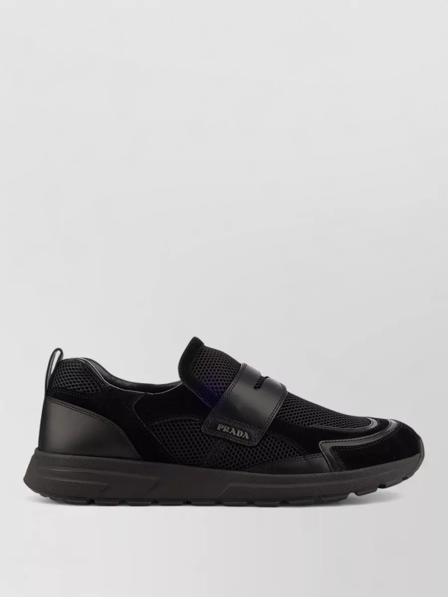 Prada Leather Slip-On Sneakers