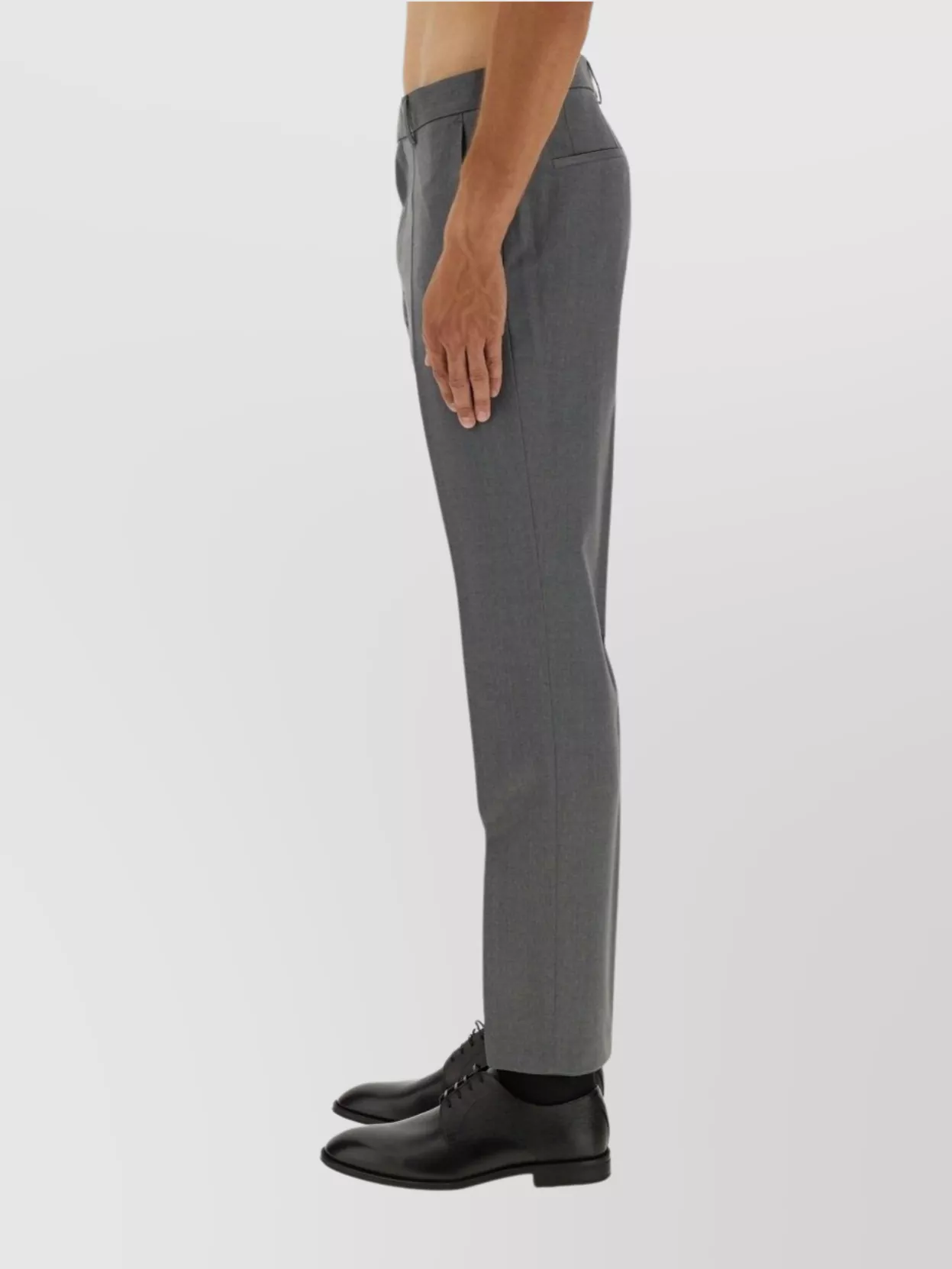 Hugo Boss Boss Tailored Slim Fit Pants With Clean Front And Back Pockets In Gray