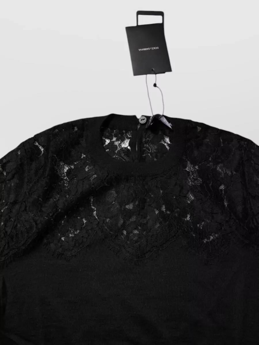 Dolce&Gabbana Cashmere Silk Lace-Trim Jumper