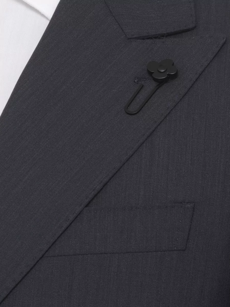 Lardini Wool Suit Notch Lapel Structured Tailoring In Blue