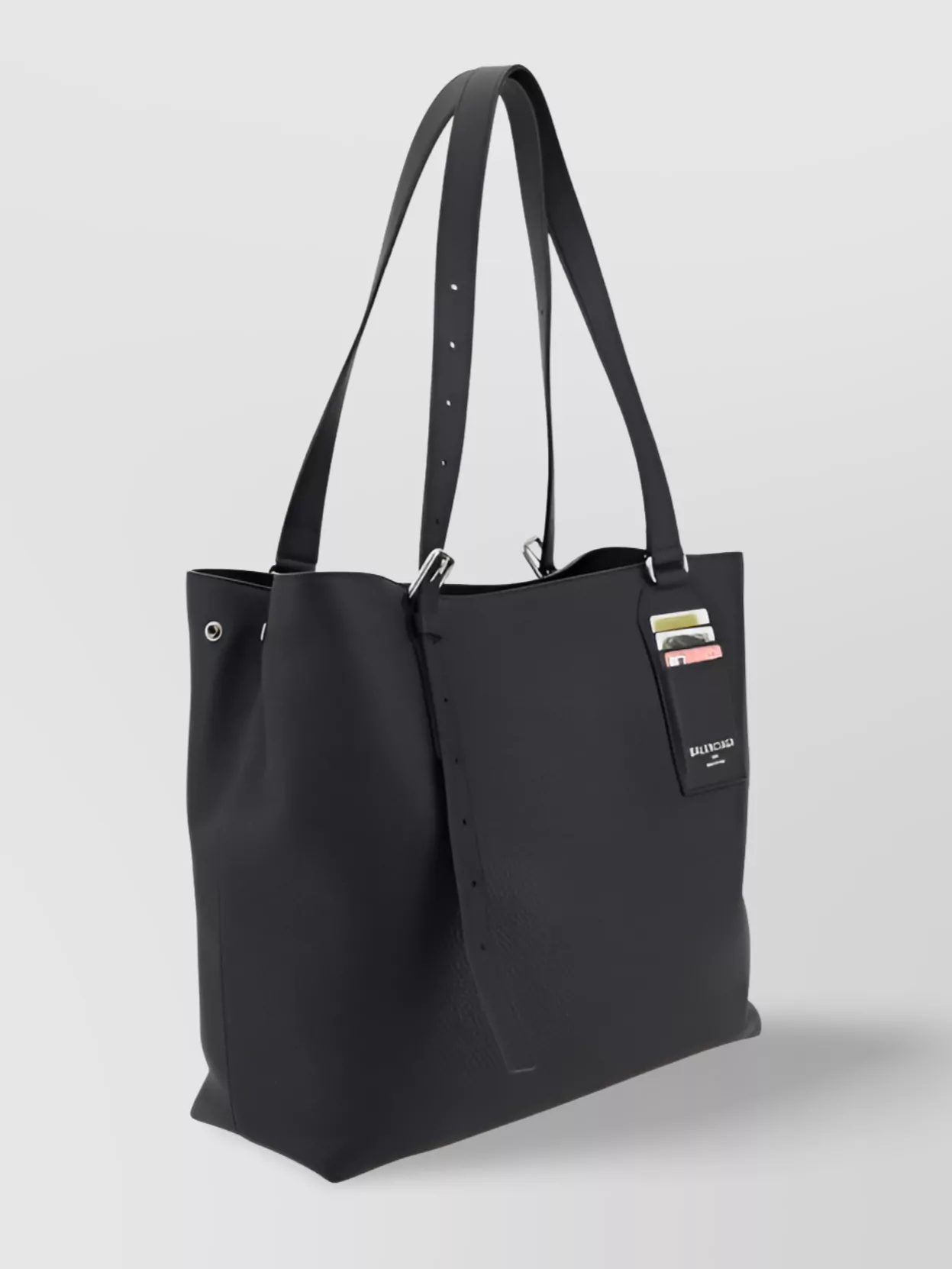 Balenciaga Leather Grain Shoulder Bag With Card Detail