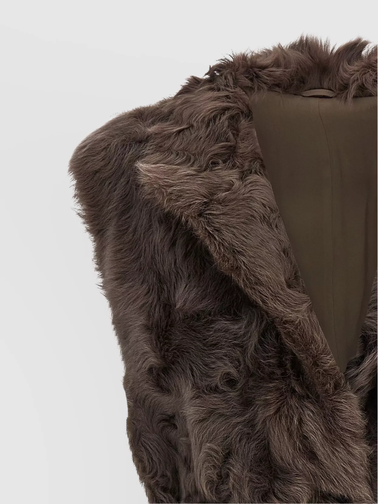 Brunello Cucinelli Belted Faux Fur Vest With Notched Lapel