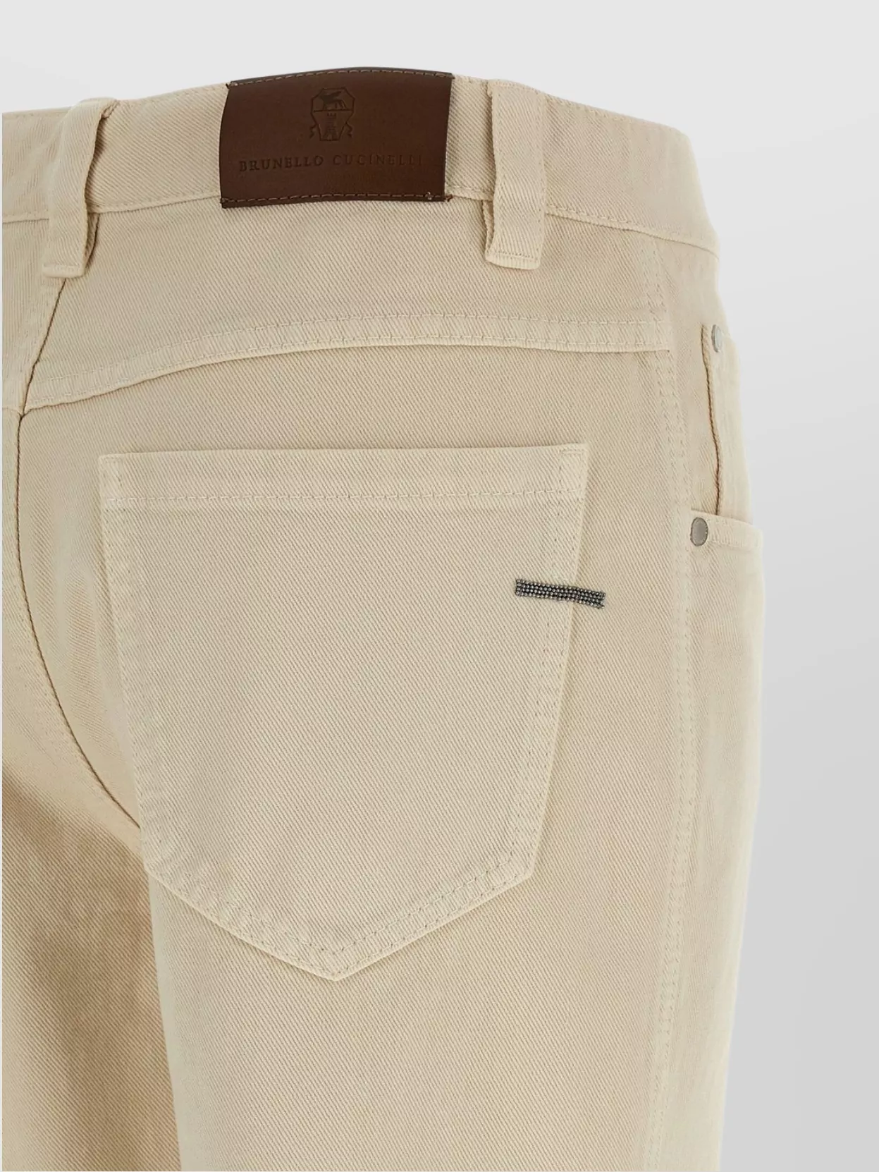 Brunello Cucinelli Denim Trousers With Belt Loops And Pockets In Neutral