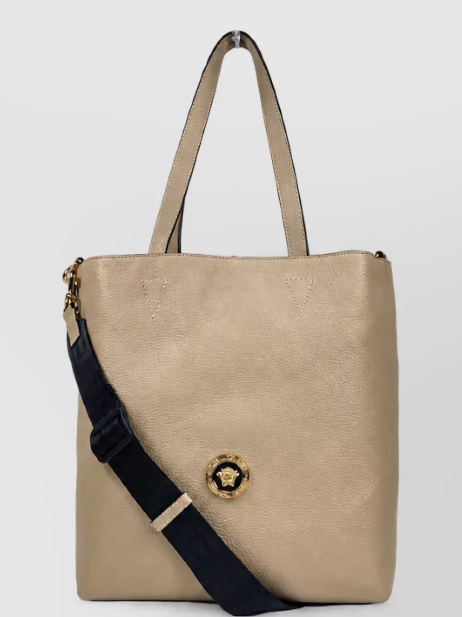 Versace La Medusa Large Leather Shoulder Bag