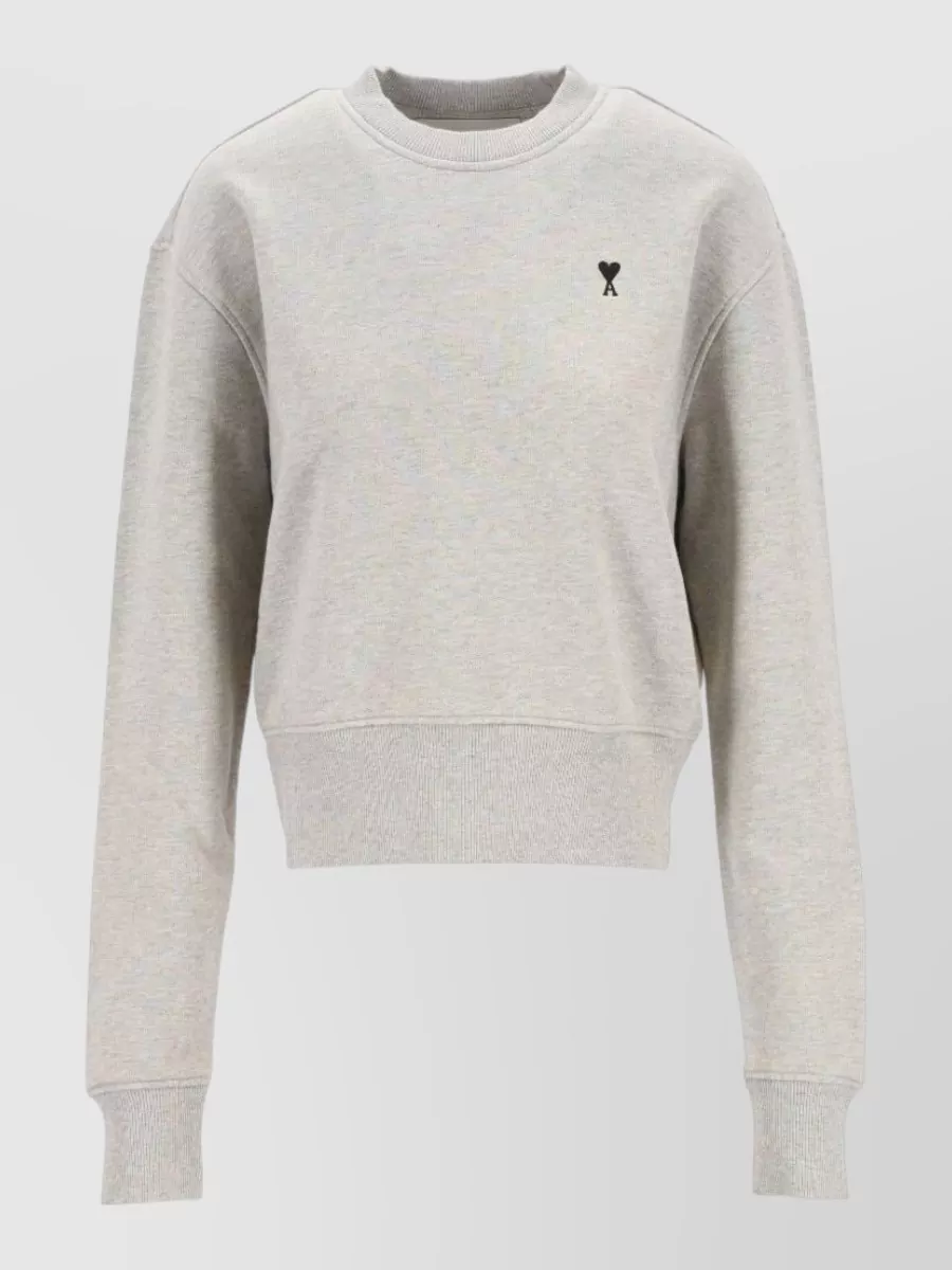 Ami Paris cotton logo-embroidered sweatshirt