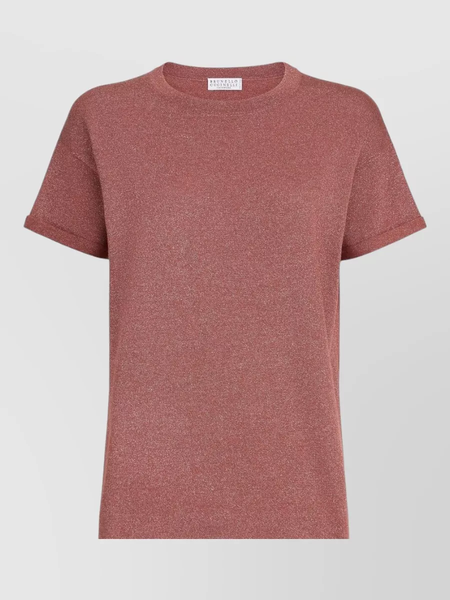 Brunello Cucinelli Cashmere silk glitter short-sleeve t-shirt