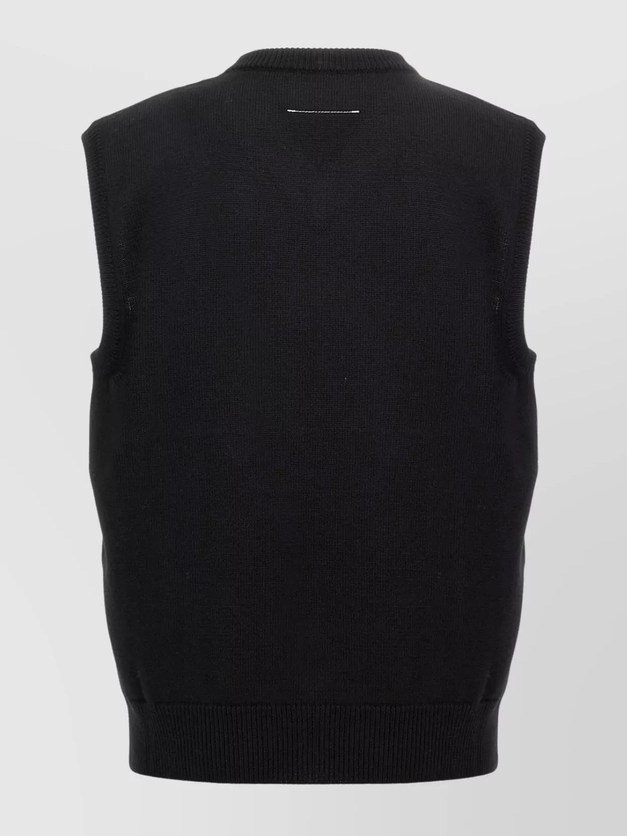 Mm6 Maison Margiela Sleeveless V Neck Sweater With Graphic Print
