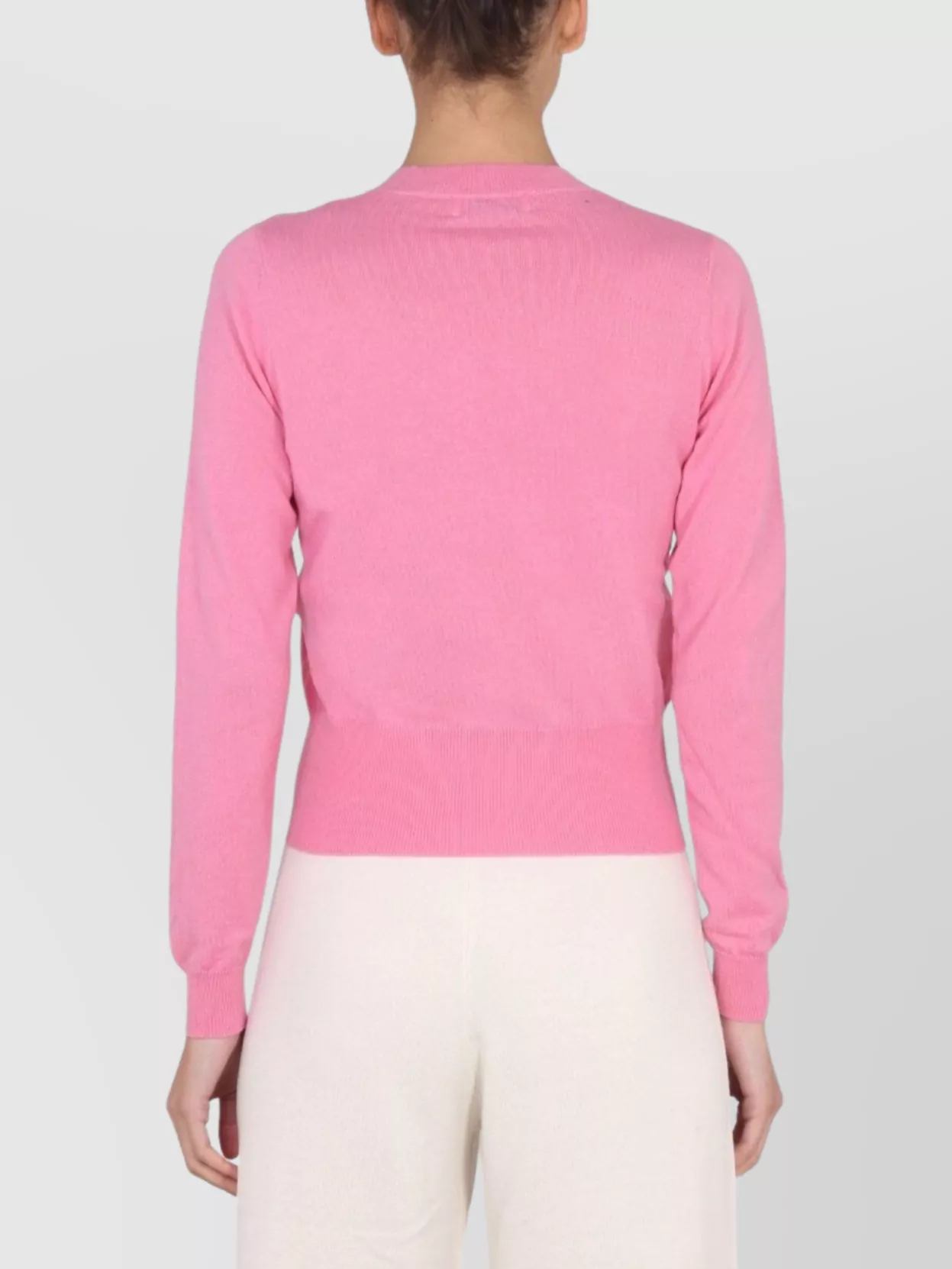 Ballantyne Soft Texture Cashmere Cross-neck Sweater In Pink
