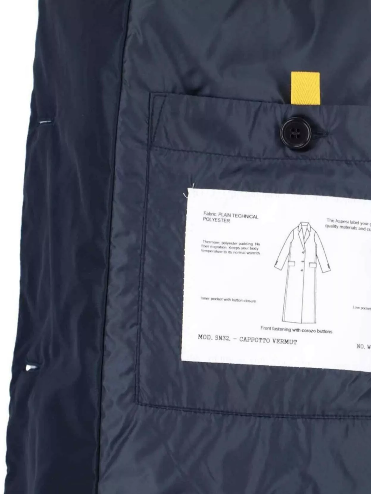 Aspesi Long Length Jacket Notched Lapels