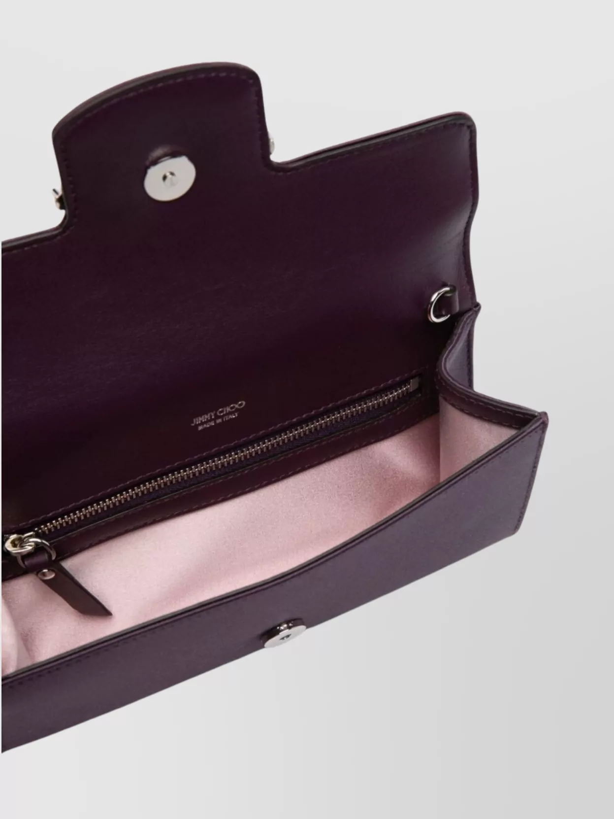 Jimmy Choo Satin Chain Wallet Embellished Front