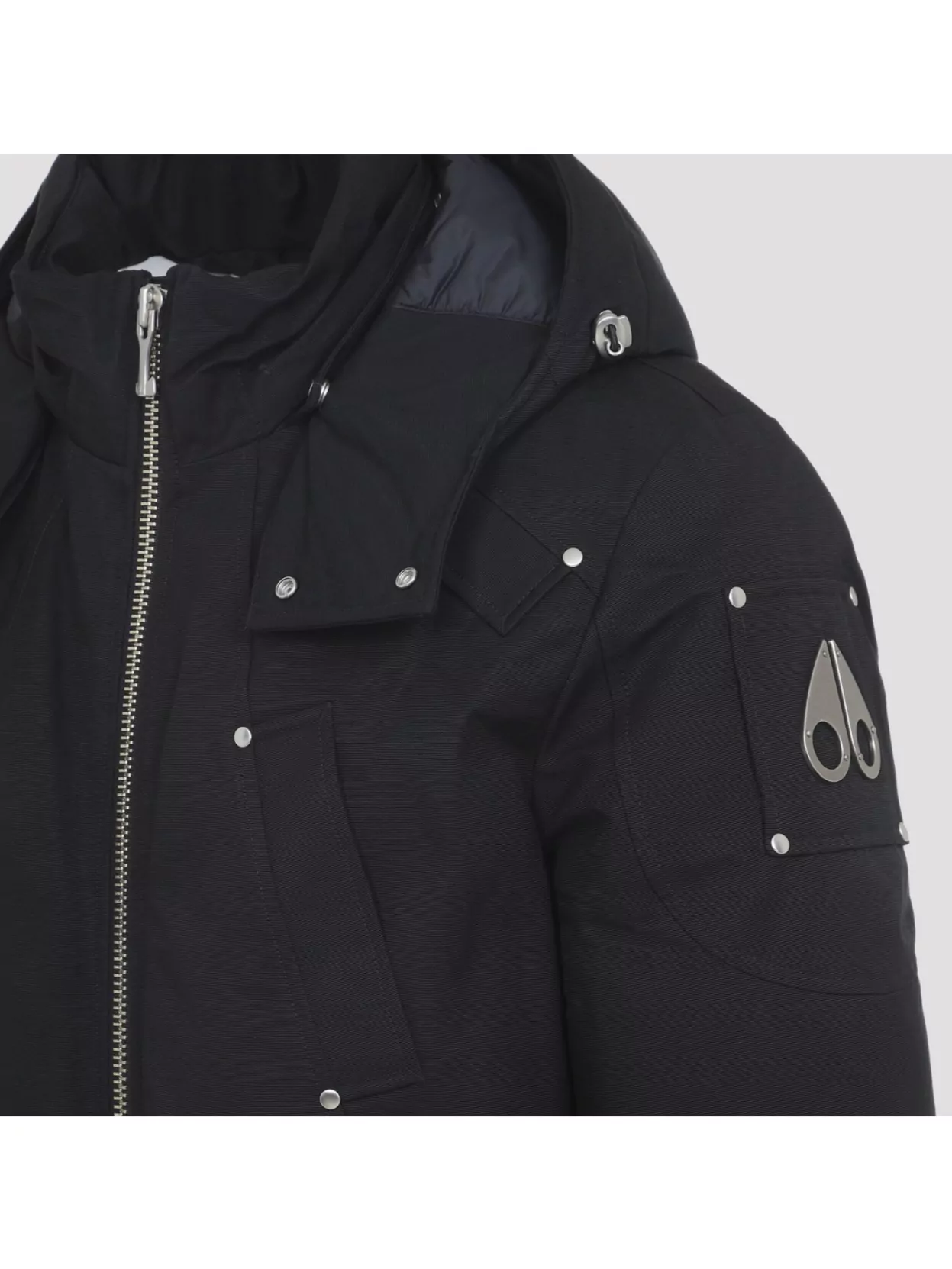 Moose Knuckles Hooded Bomber Jacket Ribbed Cuffs