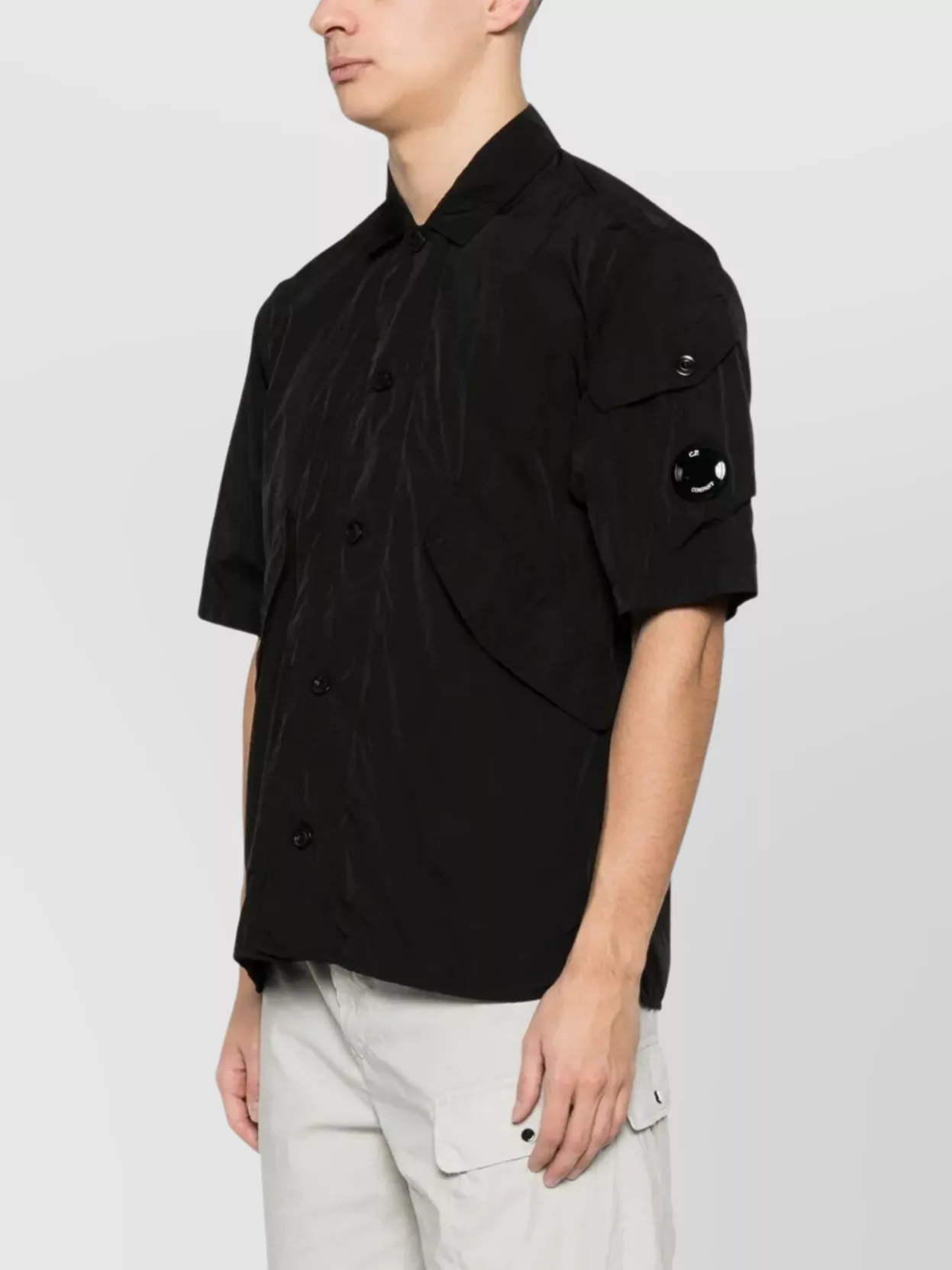 C.P. COMPANY SHORT SLEEVE OVERSHIRT WITH PATCH POCKETS