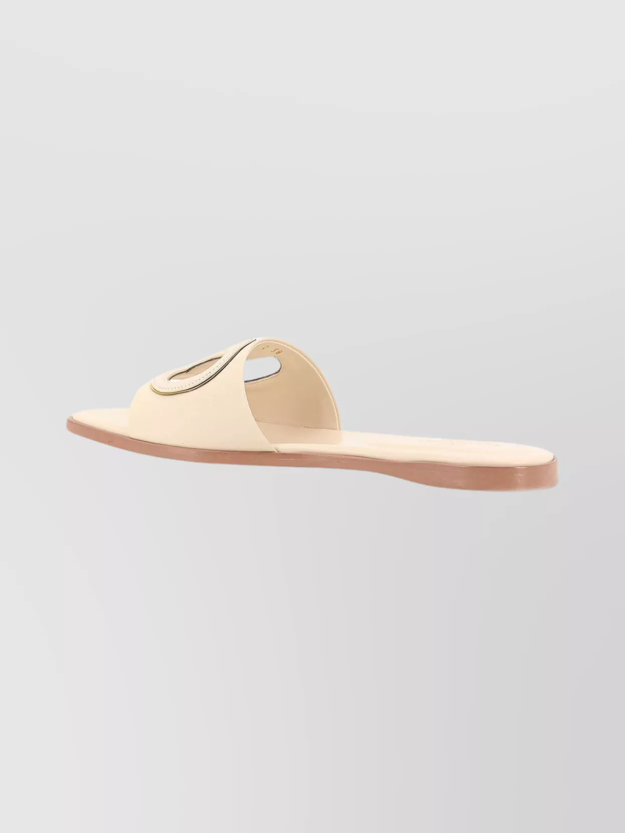 Valentino Leather Slides With Cut-out Logo Design
