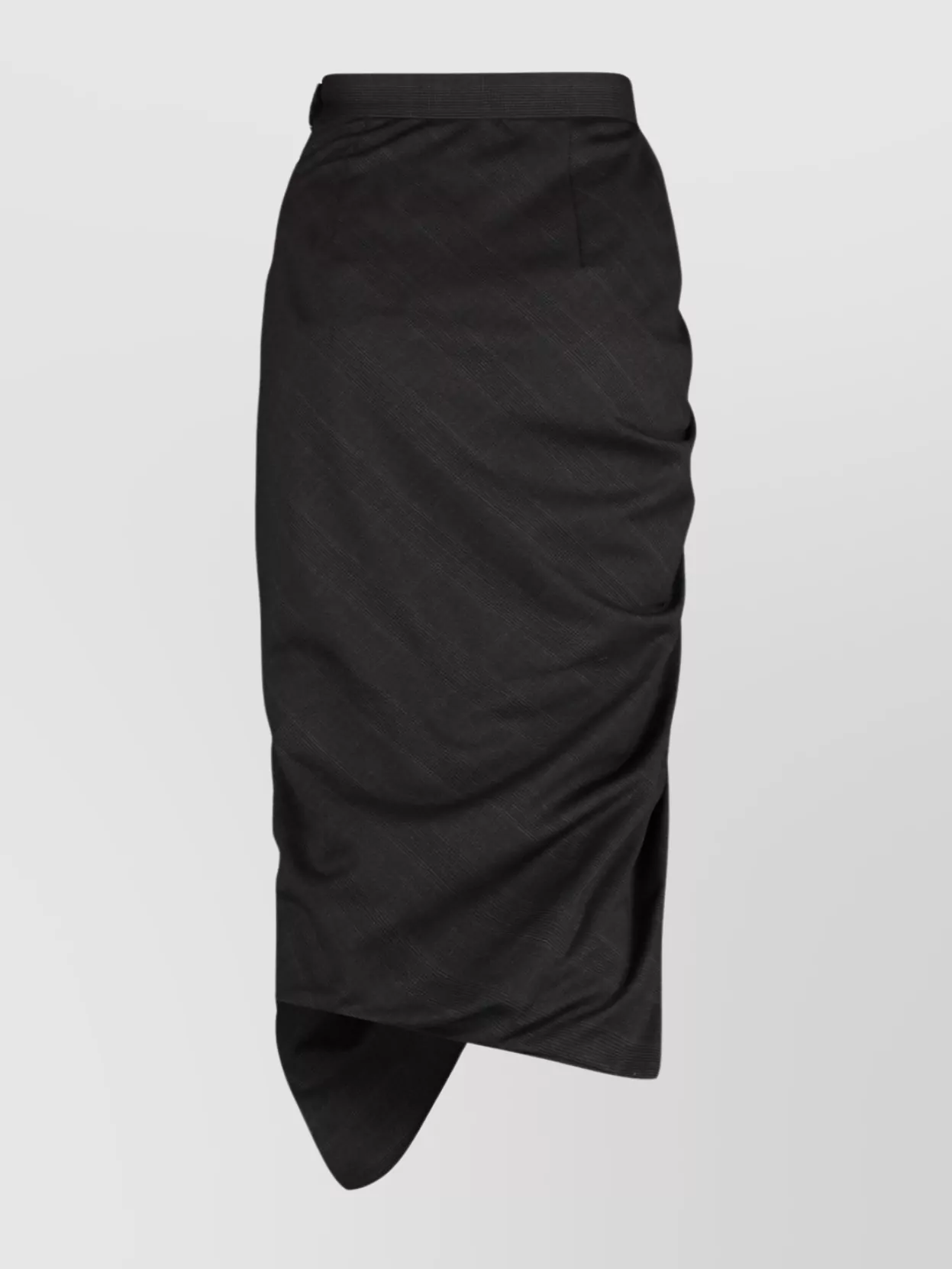 Vivienne Westwood Asymmetric Midi Skirt Gathered Front Detail In Gray