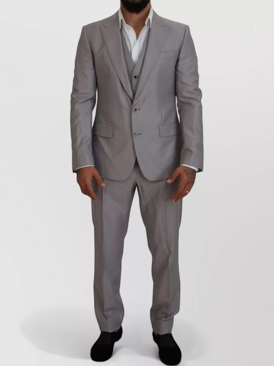 Dolce&Gabbana wool silk slim-fit three-piece single-breasted suit