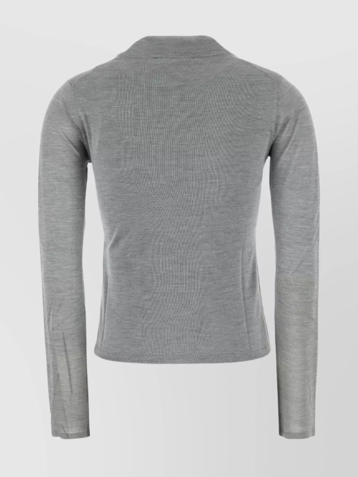 Max Mara Silk Crew Neck Sweater With Ribbed Texture In Gray