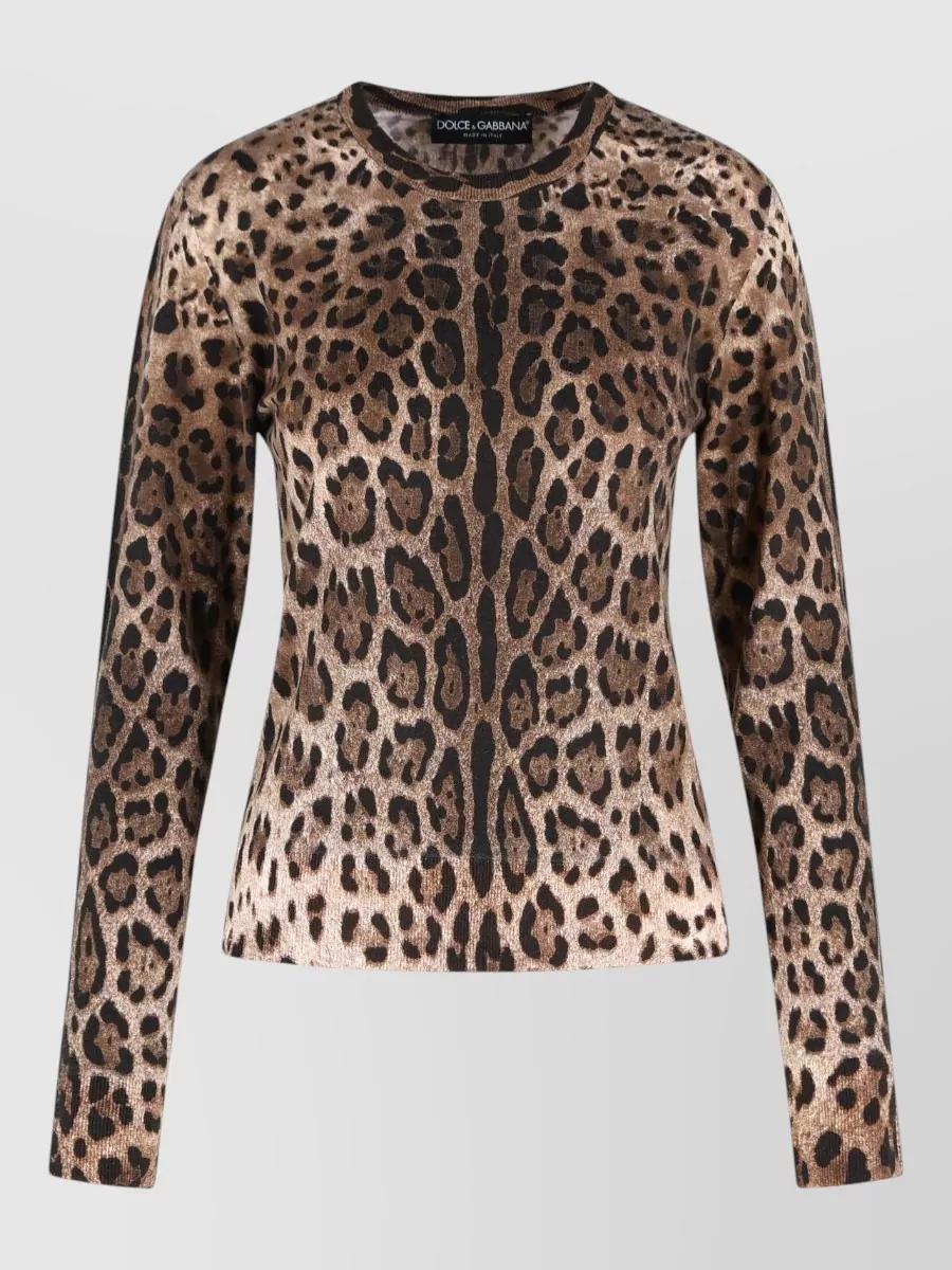 Dolce&Gabbana leopard-print virgin wool sweater