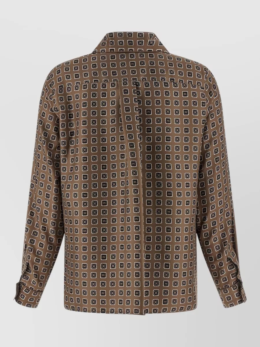 Max Mara Mxmdisco Long Sleeve Collared Printed Shirt