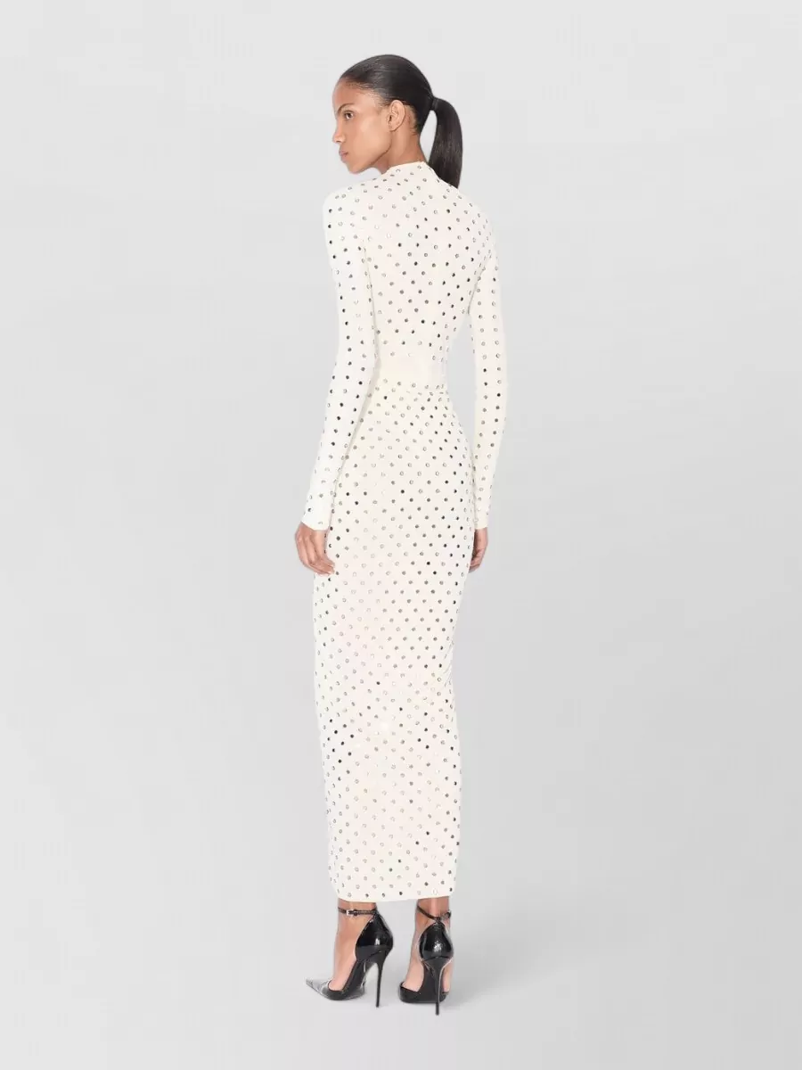 Alaïa Fluid Jersey Dress High Neck Ruched