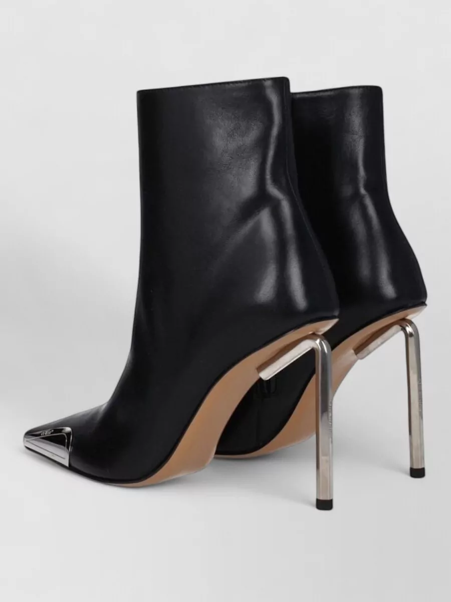 Off-White Leather Ankle Boots