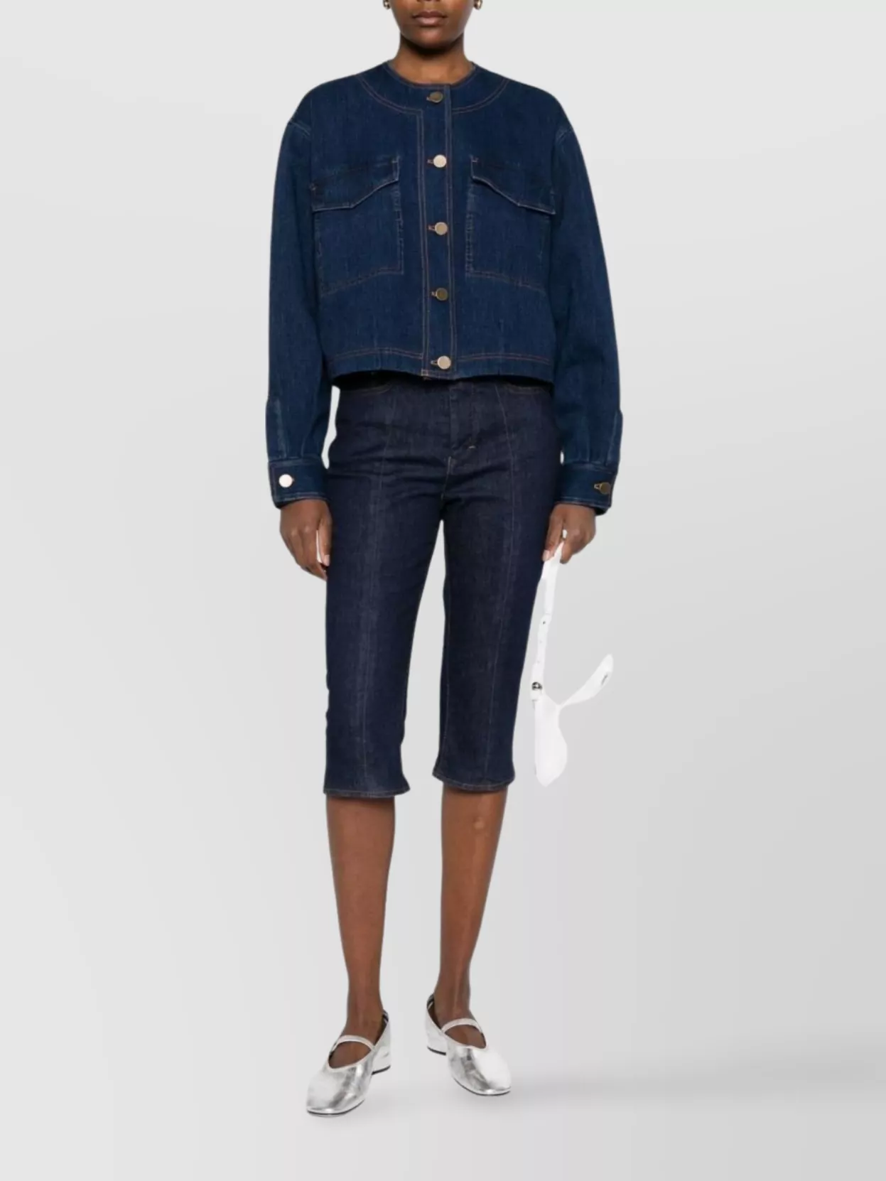 Forte Forte Cotton Overshirt With Chest And Patch Pockets In Blue