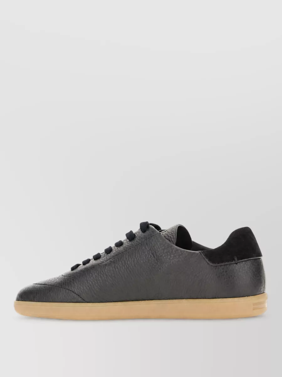 Zegna Leather Lace-Up Sneakers