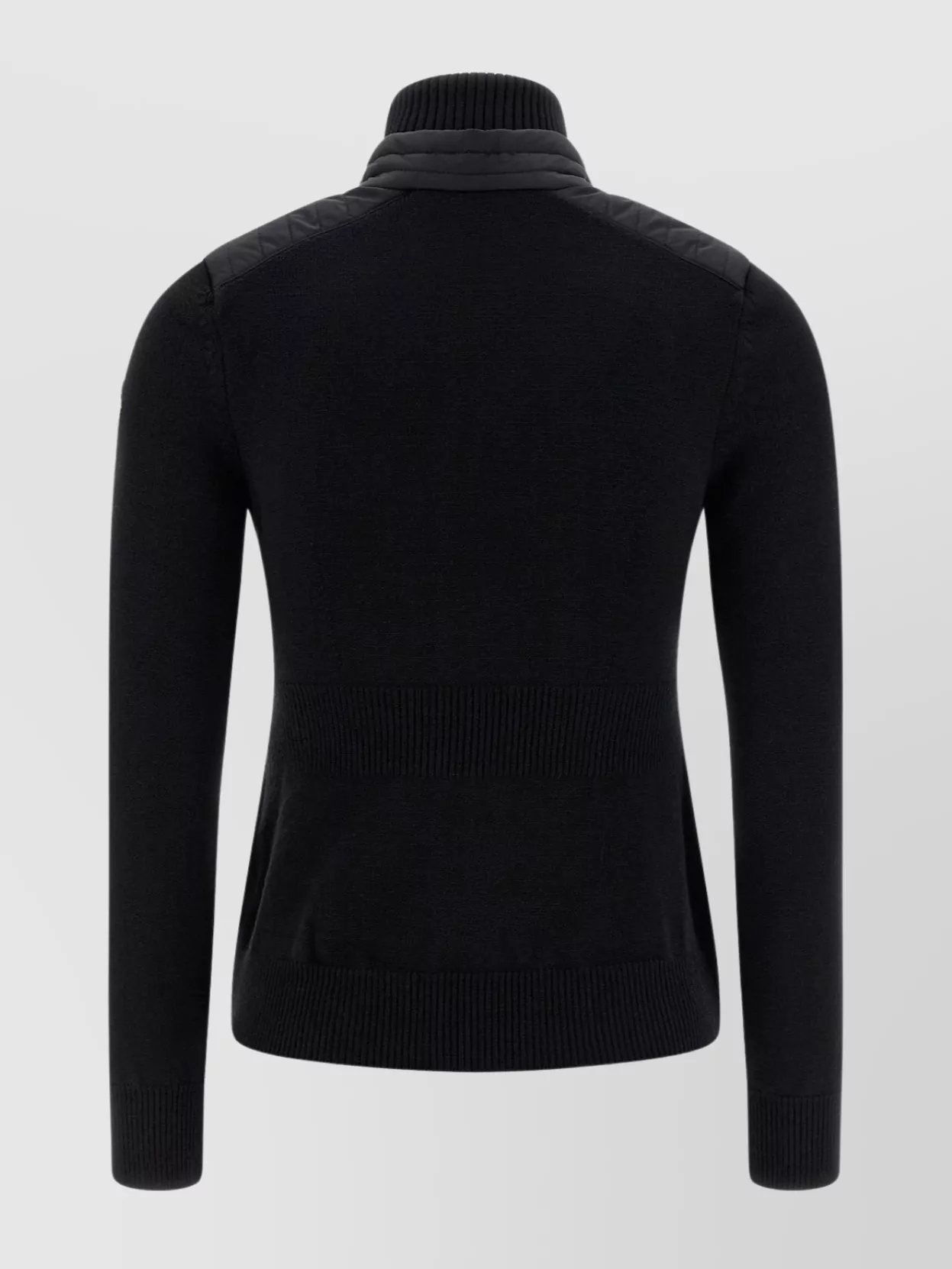 Moncler Quilted Cardigan Featuring Ribbed Collar And Cuffs In Blue