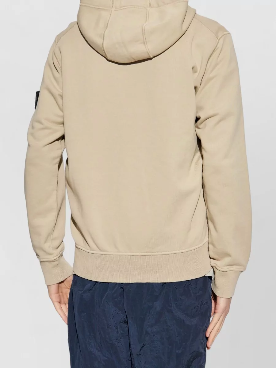 Stone Island Cotton Hooded Zip-Up Sweatshirt