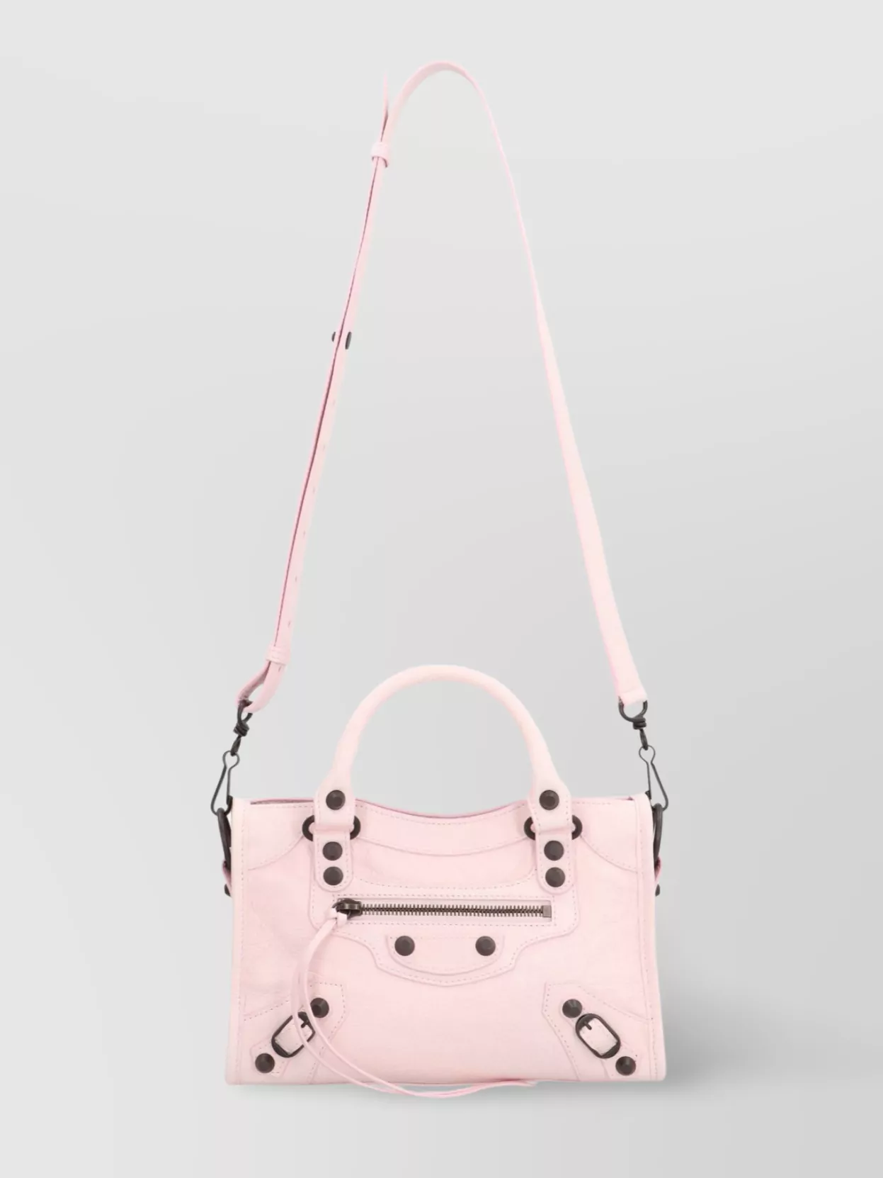 Balenciaga Mini Leather Shoulder Bag With Metal Studs