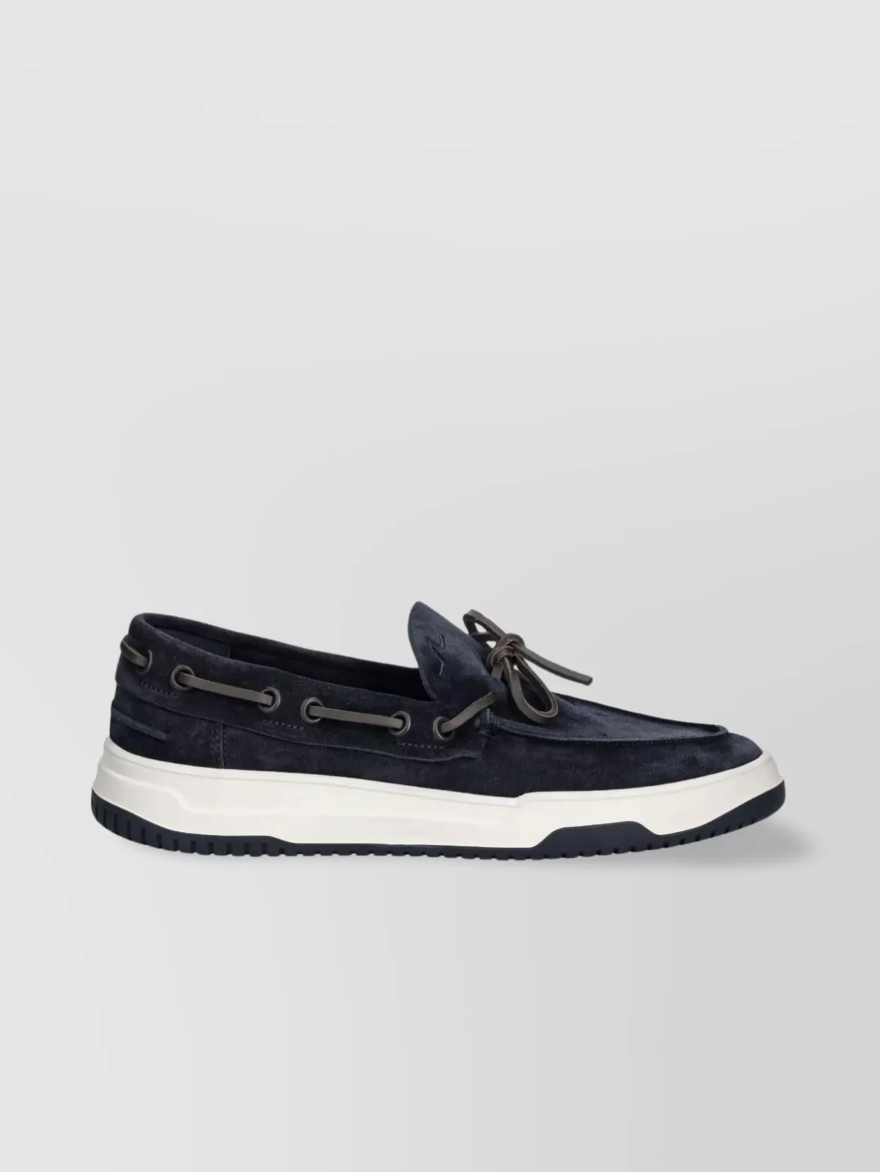 Paul & Shark Suede Boat Moccasin Metal Eyelet Detail