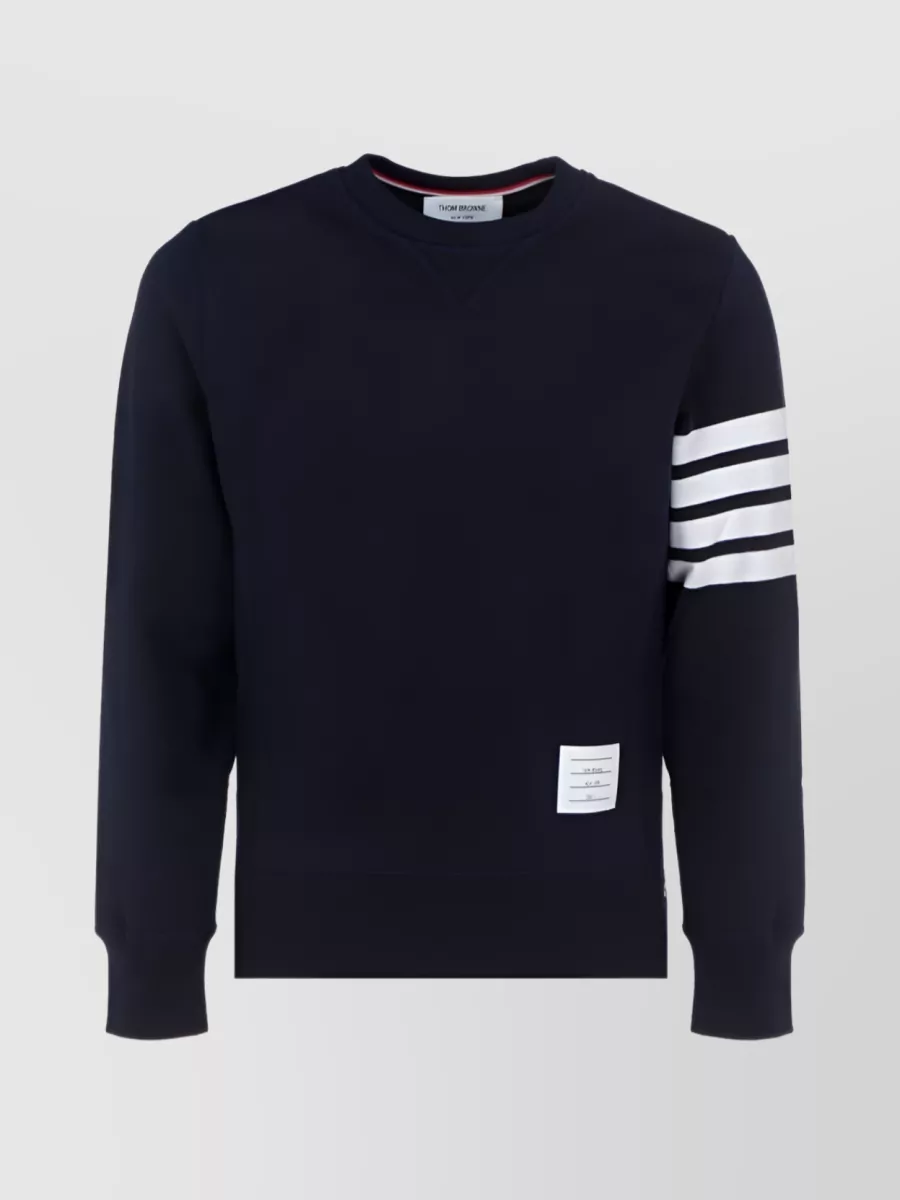 Shop Thom Browne Engineered 4-bar Jersey Sweatshirt In Relaxed Fit In Blue