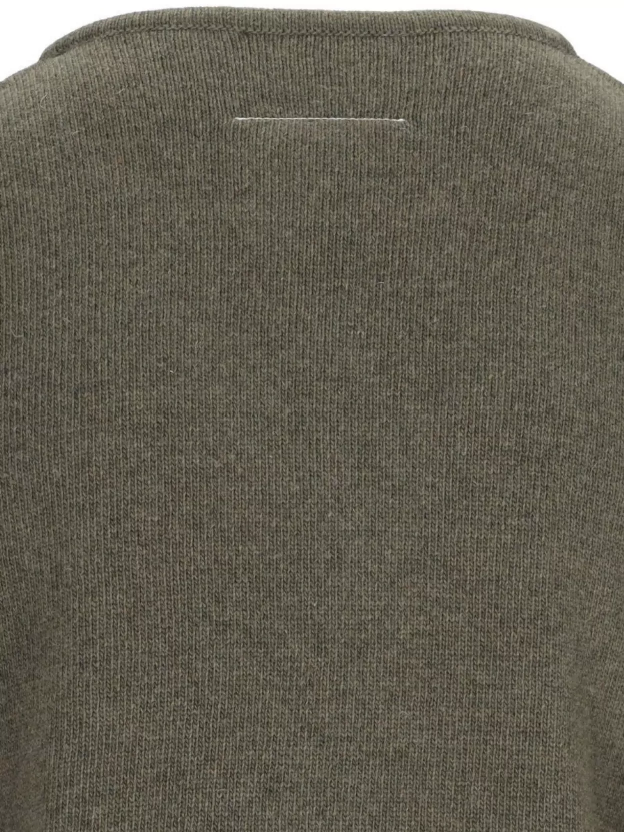 Mm6 Maison Margiela Crewneck Knitwear With Cut-outs And Ribbed Trims In Green
