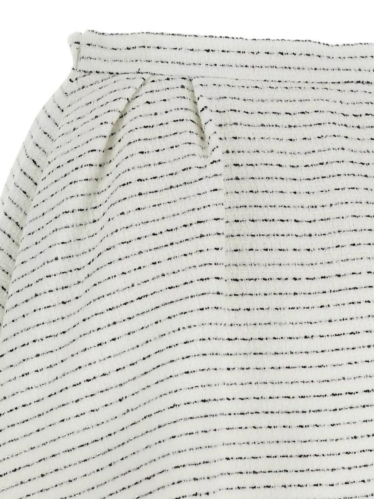Alessandra Rich Tweed Mini Skirt With Micro Sequins And Pleated Waist In White