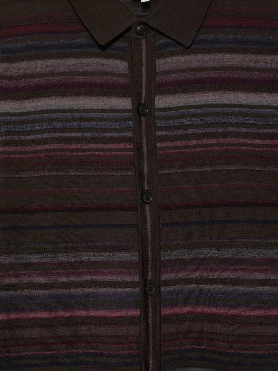 Paul Smith Striped Merino Wool Cardigan