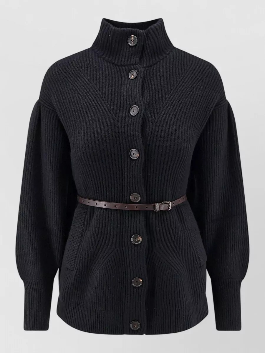 Brunello Cucinelli ribbed wool cashmere silk cardigan